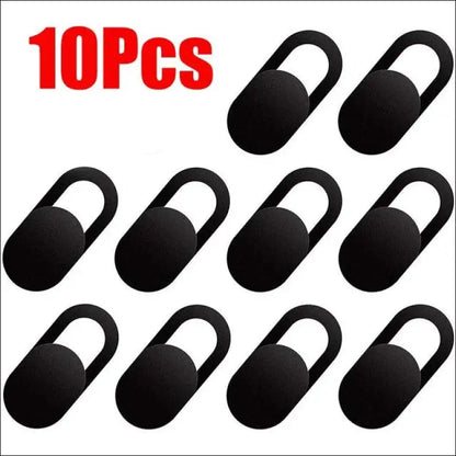 Webcam Cover Shutter Magnet Slider for Privacy | Plastic Camera iPad Laptop Mobile & PC - 10PCS Black