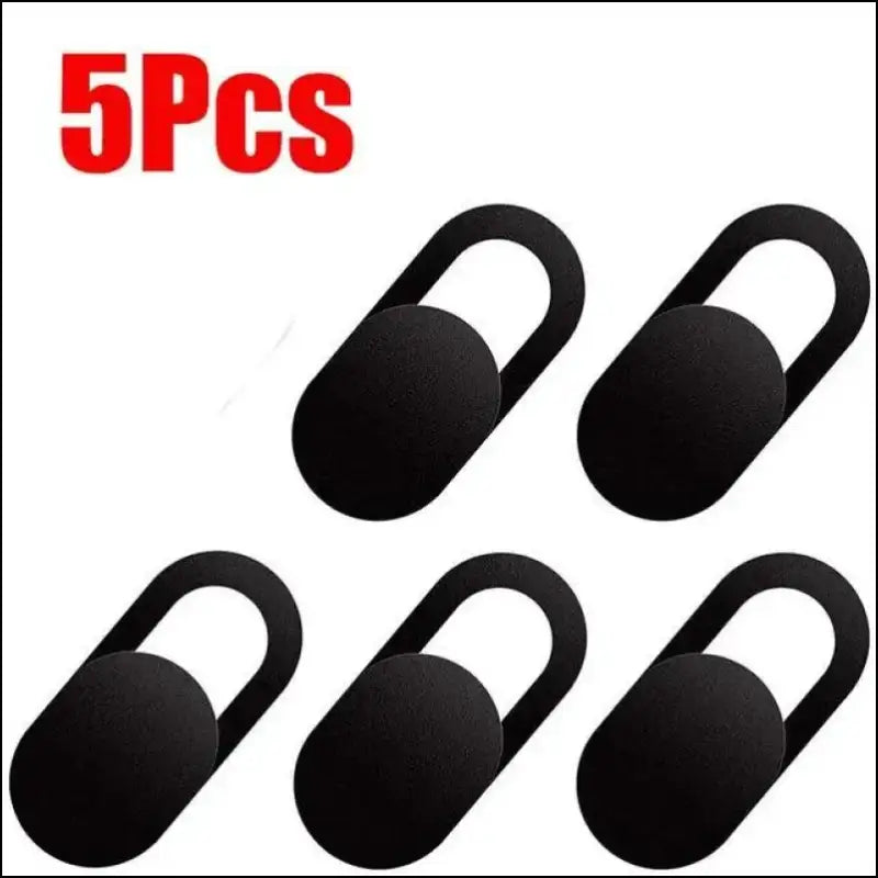 Webcam Cover Shutter Magnet Slider for Privacy | Plastic Camera iPad Laptop Mobile & PC - 5PCS Black
