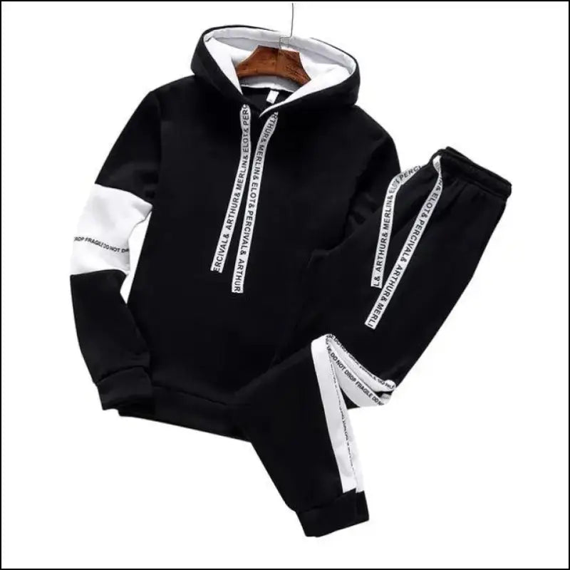 Winter Men’s Hoodie Set Tracksuit Casual Sweatshirt Pullover Hoody and Pants Fashionable for Men