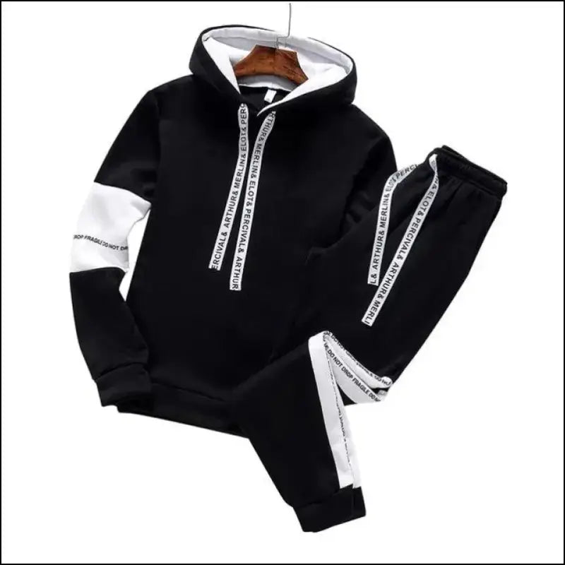 Winter Men’s Hoodie Set Tracksuit Casual Sweatshirt Pullover Hoody and Pants Fashionable for Men
