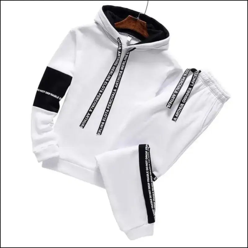 Winter Men’s Hoodie Set Tracksuit Casual Sweatshirt Pullover Hoody and Pants Fashionable for Men