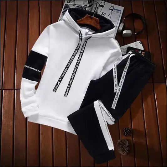 Winter Men’s Hoodie Set Tracksuit Casual Sweatshirt Pullover Hoody and Pants Fashionable for Men