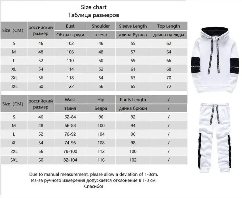 Winter Men’s Hoodie Set Tracksuit Casual Sweatshirt Pullover Hoody and Pants Fashionable for Men