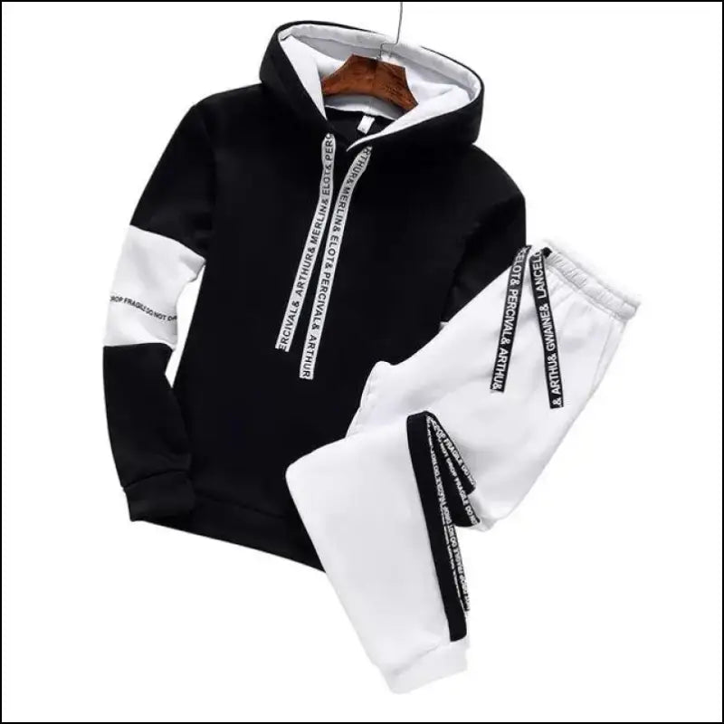 Winter Men’s Hoodie Set Tracksuit Casual Sweatshirt Pullover Hoody and Pants Fashionable for Men