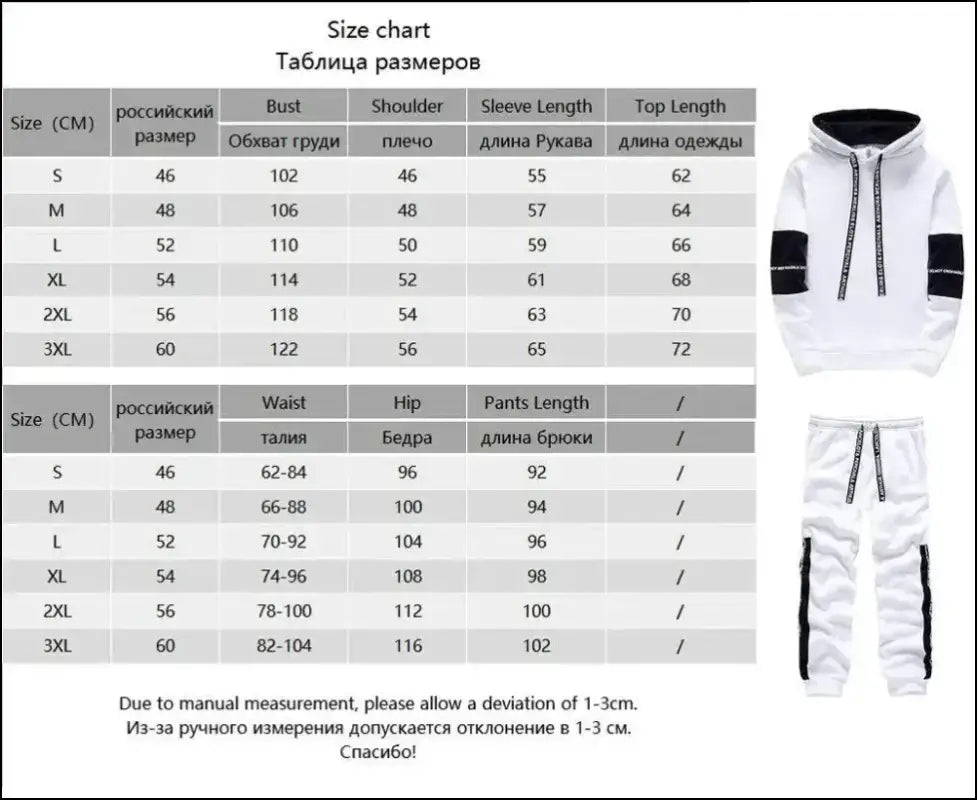 Winter Men’s Hoodie Set Tracksuit Casual Sweatshirt Pullover Hoody and Pants Fashionable for Men