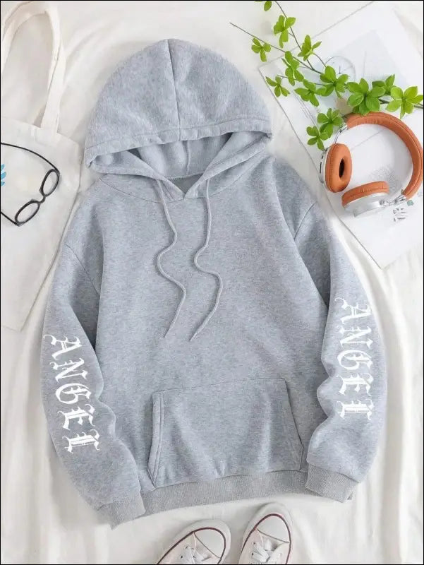 ’Women’s Angel Wings Printed Hoodie - Warm Casual Loose-Fit Fashion Sweatshirt’ - Women Hoodies