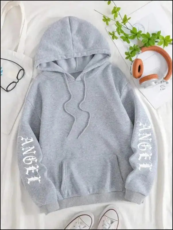 ’Women’s Angel Wings Printed Hoodie - Warm Casual Loose-Fit Fashion Sweatshirt’ - Women Hoodies
