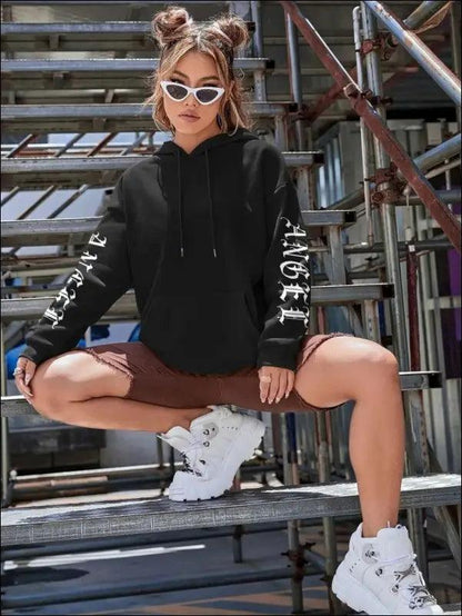 ’Women’s Angel Wings Printed Hoodie - Warm Casual Loose-Fit Fashion Sweatshirt’ - Women Hoodies