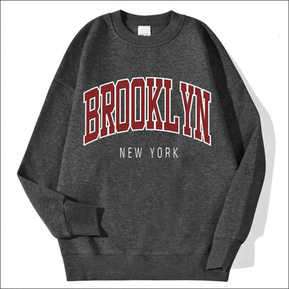 ’Women’s Brooklyn New York Printed Hoodie - Trendy Harajuku Cotton Sweatshirt Colorful & Durable’ - Dark Gray / M