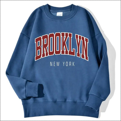 ’Women’s Brooklyn New York Printed Hoodie - Trendy Harajuku Cotton Sweatshirt Colorful & Durable’ - Haze Blue / S