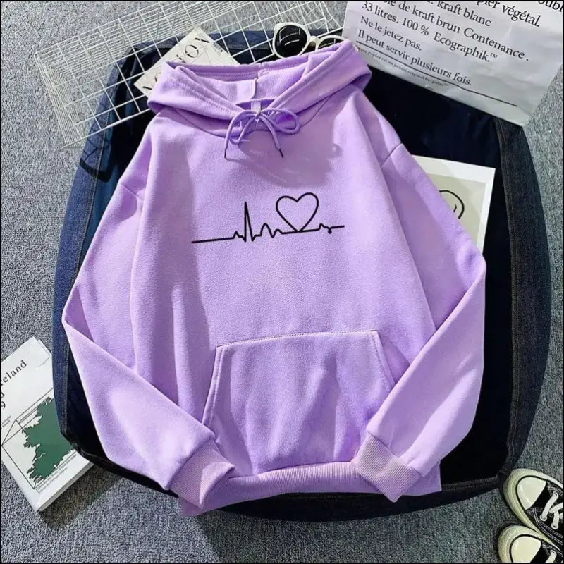’Women’s Casual Print Hoodie - Loose Fit Harajuku Pullover Lazy Style Spring Streetwear (2023)’ - Women Hoodies