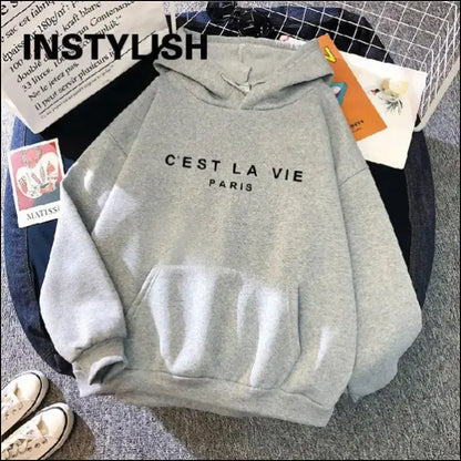 ’Women’s Casual Print Hoodie - Loose Fit Harajuku Pullover Lazy Style Spring Streetwear (2023)’ - Women Hoodies