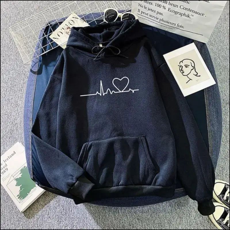 ’Women’s Casual Print Hoodie - Loose Fit Harajuku Pullover Lazy Style Spring Streetwear (2023)’ - Women Hoodies
