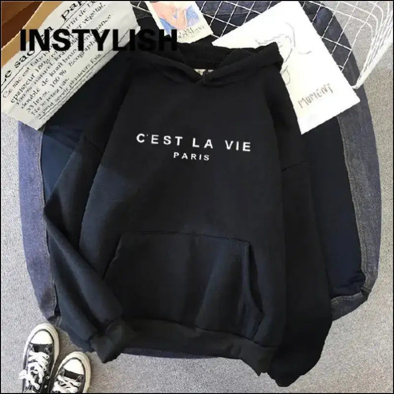 ’Women’s Casual Print Hoodie - Loose Fit Harajuku Pullover Lazy Style Spring Streetwear (2023)’ - Women Hoodies