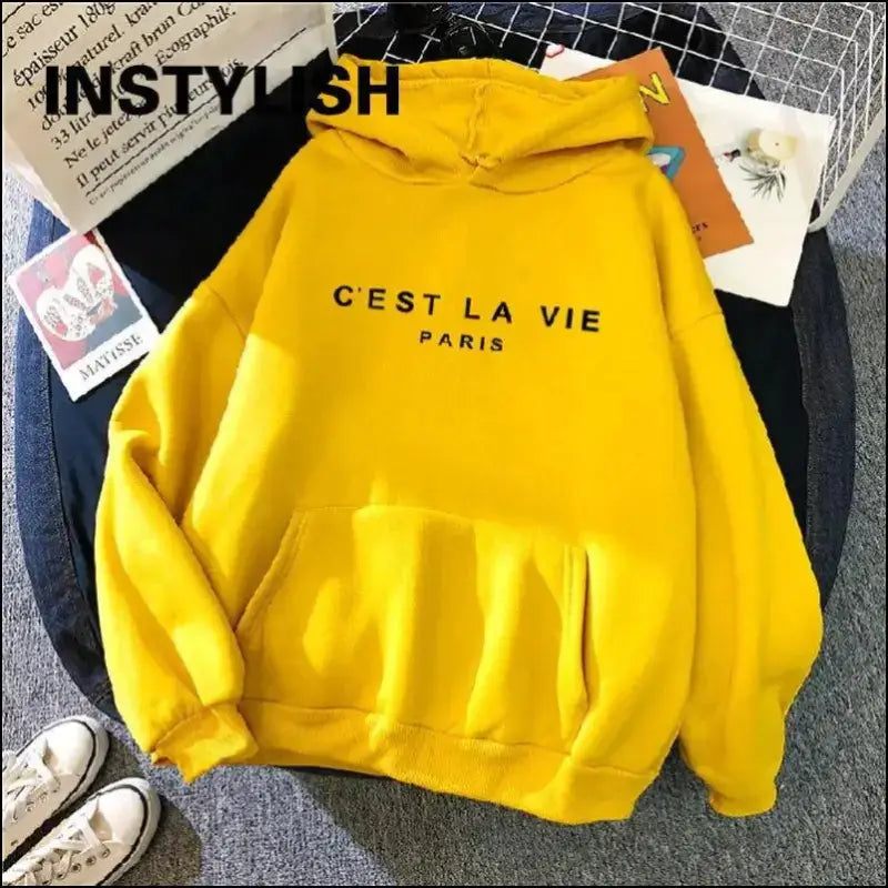 ’Women’s Casual Print Hoodie - Loose Fit Harajuku Pullover Lazy Style Spring Streetwear (2023)’ - Women Hoodies