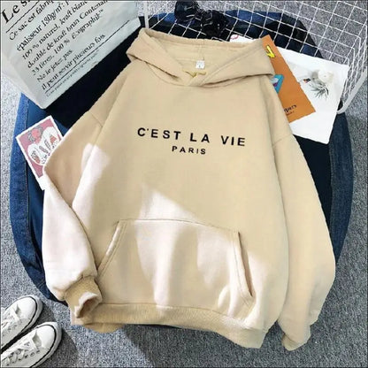 ’Women’s Casual Print Hoodie - Loose Fit Harajuku Pullover Lazy Style Spring Streetwear (2023)’ - Women Hoodies
