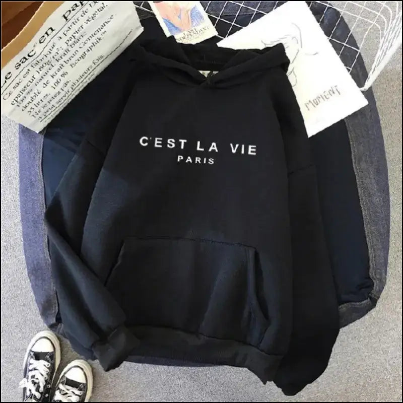 ’Women’s Casual Print Hoodie - Loose Fit Harajuku Pullover Lazy Style Spring Streetwear (2023)’ - Women Hoodies