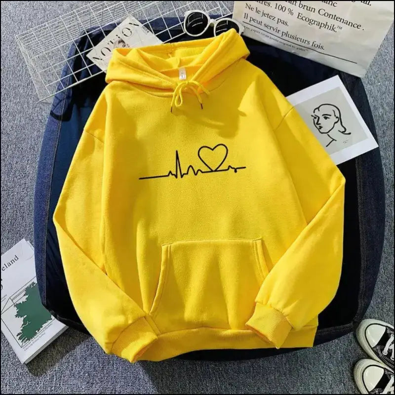 ’Women’s Casual Print Hoodie - Loose Fit Harajuku Pullover Lazy Style Spring Streetwear (2023)’ - Women Hoodies