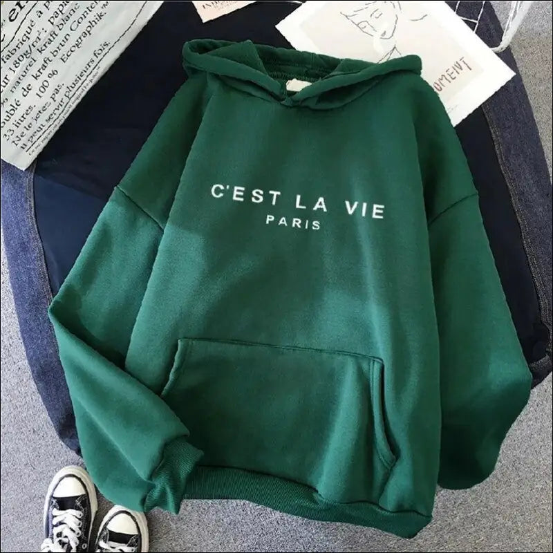 ’Women’s Casual Print Hoodie - Loose Fit Harajuku Pullover Lazy Style Spring Streetwear (2023)’ - Women Hoodies