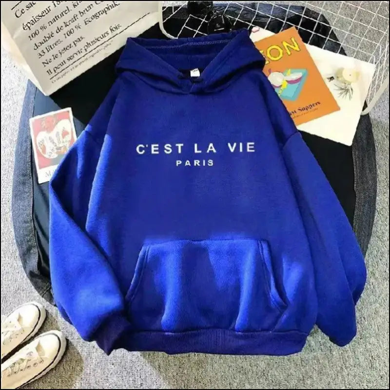 ’Women’s Casual Print Hoodie - Loose Fit Harajuku Pullover Lazy Style Spring Streetwear (2023)’ - Women Hoodies