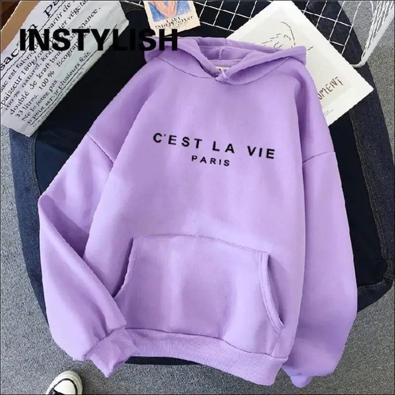 ’Women’s Casual Print Hoodie - Loose Fit Harajuku Pullover Lazy Style Spring Streetwear (2023)’ - Women Hoodies
