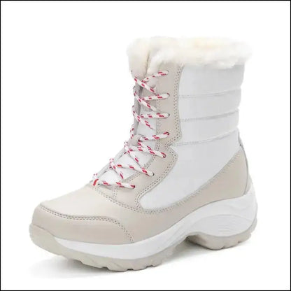 Women’s Snow Boots - Non-Slip Platform Winter Shoes Fur-Lined Warm Ankle Waterproof Wedge Thigh High for Women