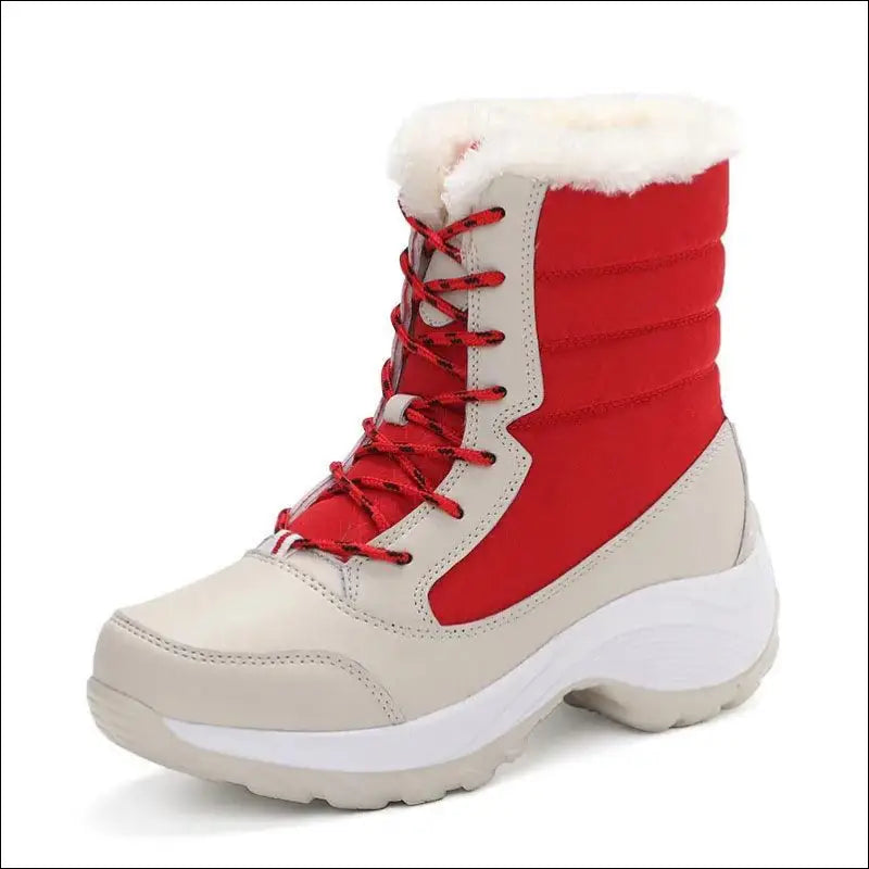 Women’s Snow Boots - Non-Slip Platform Winter Shoes Fur-Lined Warm Ankle Waterproof Wedge Thigh High for Women