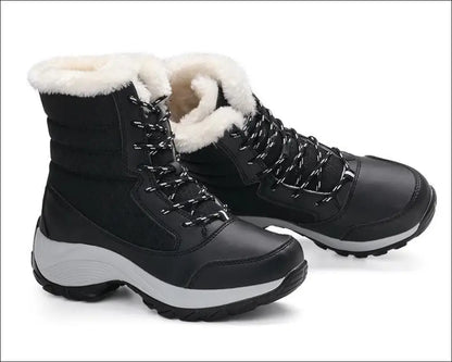 Women’s Snow Boots - Non-Slip Platform Winter Shoes Fur-Lined Warm Ankle Waterproof Wedge Thigh High for Women