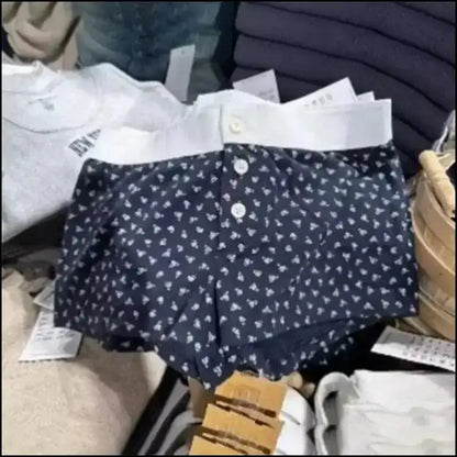 ’Women’s Vintage Low-Waist Cotton Shorts - Soft Button-Front Chic Summer Bottoms (2023)’ - Women Boxer