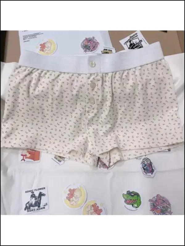 ’Women’s Vintage Low-Waist Cotton Shorts - Soft Button-Front Chic Summer Bottoms (2023)’ - Women Boxer