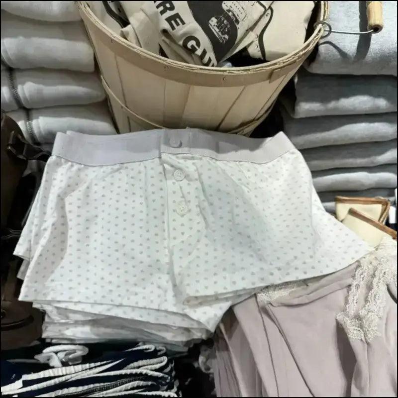 ’Women’s Vintage Low-Waist Cotton Shorts - Soft Button-Front Chic Summer Bottoms (2023)’ - color48 / One Size