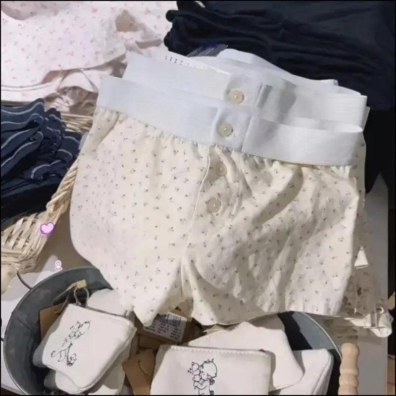 ’Women’s Vintage Low-Waist Cotton Shorts - Soft Button-Front Chic Summer Bottoms (2023)’ - color9 / One Size / CN