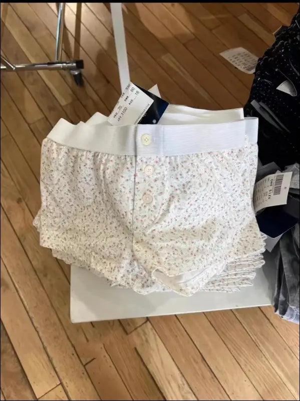 ’Women’s Vintage Low-Waist Cotton Shorts - Soft Button-Front Chic Summer Bottoms (2023)’ - Women Boxer