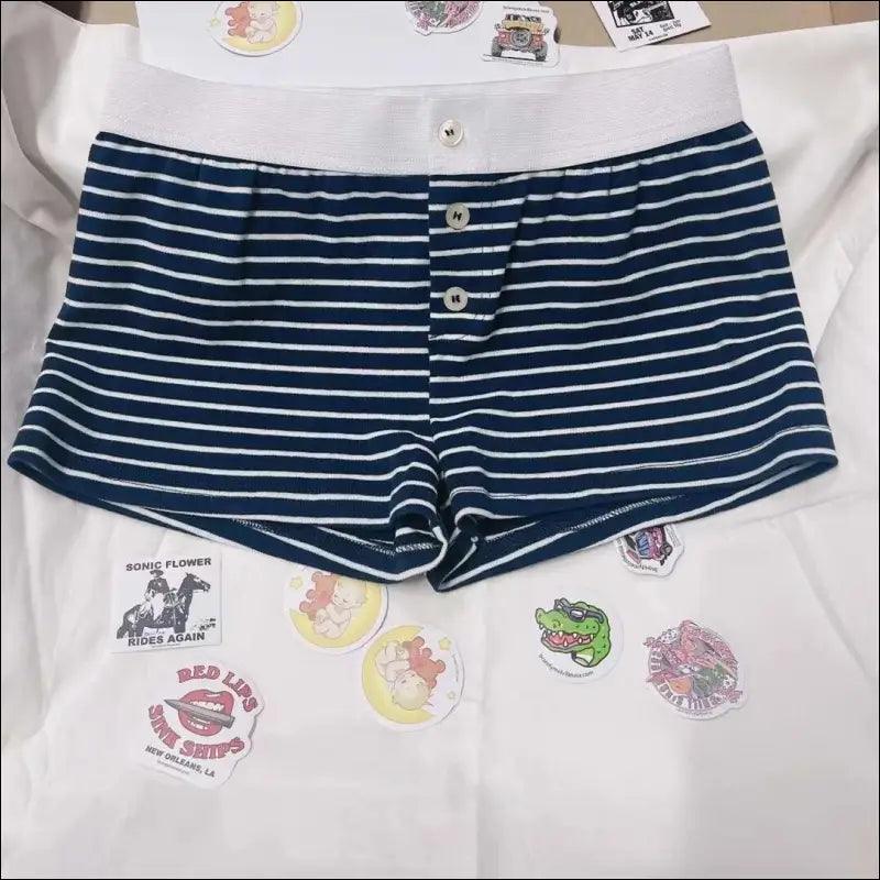 ’Women’s Vintage Low-Waist Cotton Shorts - Soft Button-Front Chic Summer Bottoms (2023)’ - Women Boxer
