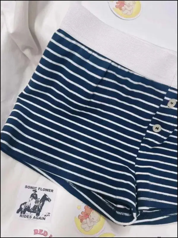 ’Women’s Vintage Low-Waist Cotton Shorts - Soft Button-Front Chic Summer Bottoms (2023)’ - Women Boxer
