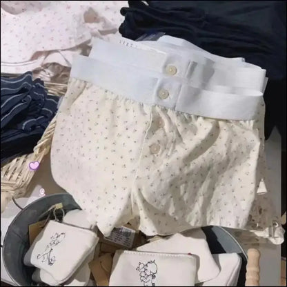 ’Women’s Vintage Low-Waist Cotton Shorts - Soft Button-Front Chic Summer Bottoms (2023)’ - Women Boxer