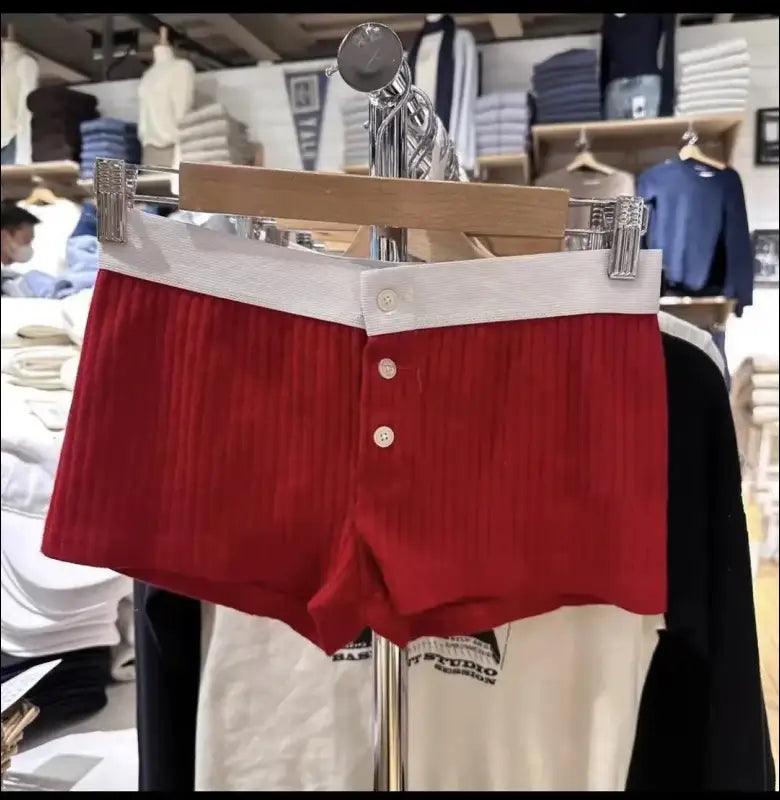 ’Women’s Vintage Low-Waist Cotton Shorts - Soft Button-Front Chic Summer Bottoms (2023)’ - Women Boxer