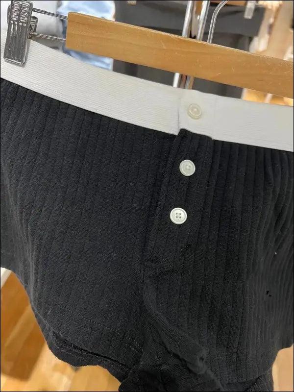 ’Women’s Vintage Low-Waist Cotton Shorts - Soft Button-Front Chic Summer Bottoms (2023)’ - Women Boxer