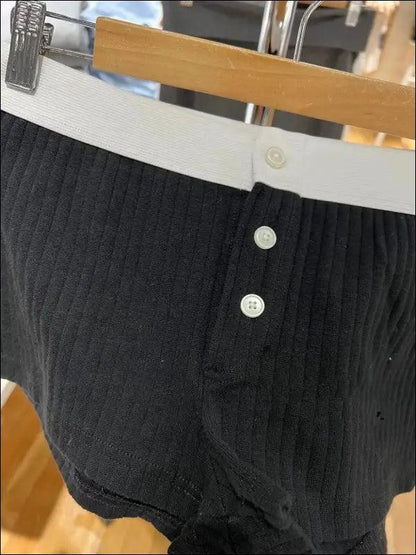 ’Women’s Vintage Low-Waist Cotton Shorts - Soft Button-Front Chic Summer Bottoms (2023)’ - Women Boxer