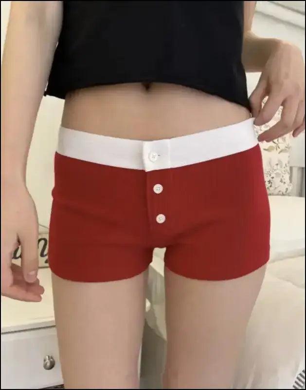 ’Women’s Vintage Low-Waist Cotton Shorts - Soft Button-Front Chic Summer Bottoms (2023)’ - color8 / One Size / CN