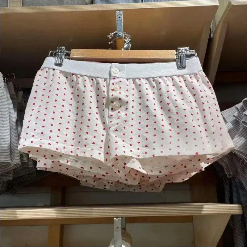 ’Women’s Vintage Low-Waist Cotton Shorts - Soft Button-Front Chic Summer Bottoms (2023)’ - Women Boxer