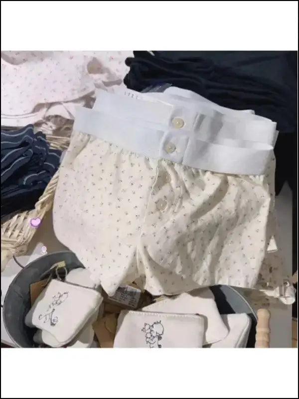 ’Women’s Vintage Low-Waist Cotton Shorts - Soft Button-Front Chic Summer Bottoms (2023)’ - Women Boxer