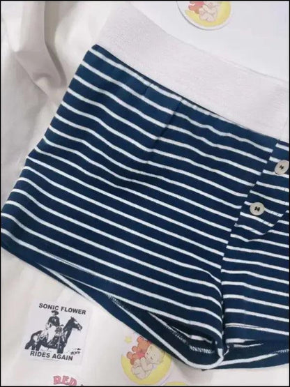 ’Women’s Vintage Low-Waist Cotton Shorts - Soft Button-Front Chic Summer Bottoms (2023)’ - Women Boxer