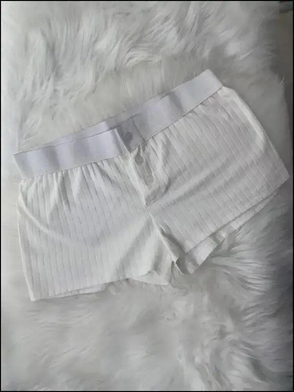’Women’s Vintage Low-Waist Cotton Shorts - Soft Button-Front Chic Summer Bottoms (2023)’ - color7 / One Size / CN