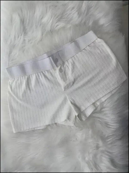 ’Women’s Vintage Low-Waist Cotton Shorts - Soft Button-Front Chic Summer Bottoms (2023)’ - color7 / One Size / CN