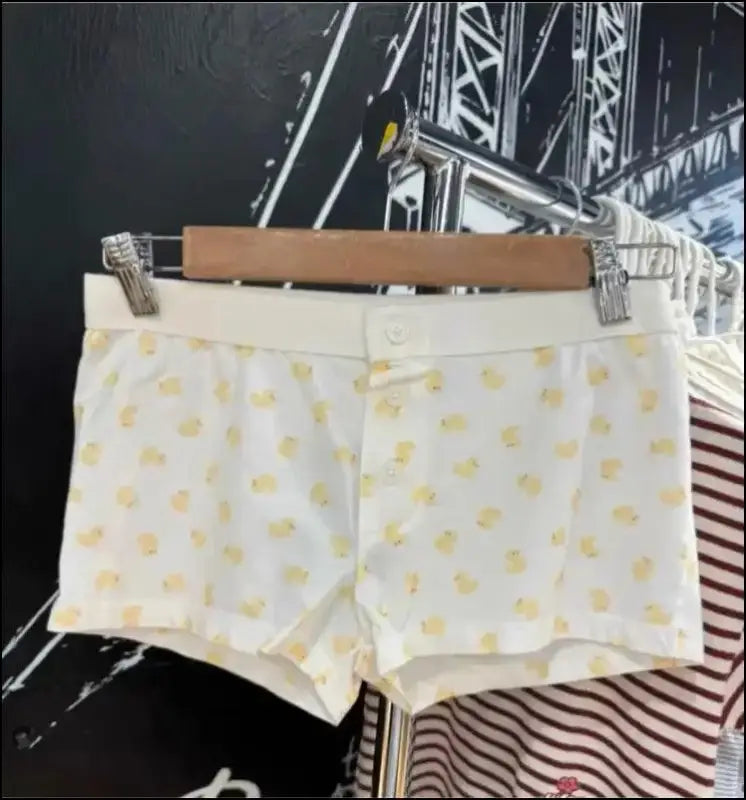 ’Women’s Vintage Low-Waist Cotton Shorts - Soft Button-Front Chic Summer Bottoms (2023)’ - Women Boxer