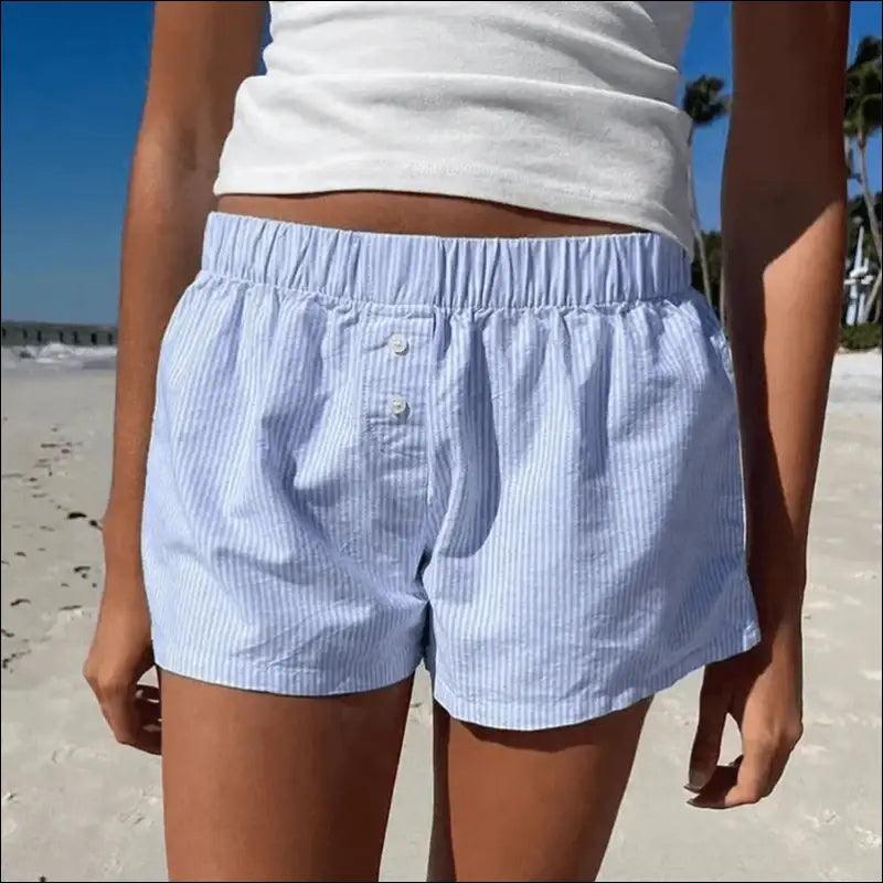 ’Women’s Vintage Low-Waist Cotton Shorts - Soft Button-Front Chic Summer Bottoms (2023)’ - color38 / One Size