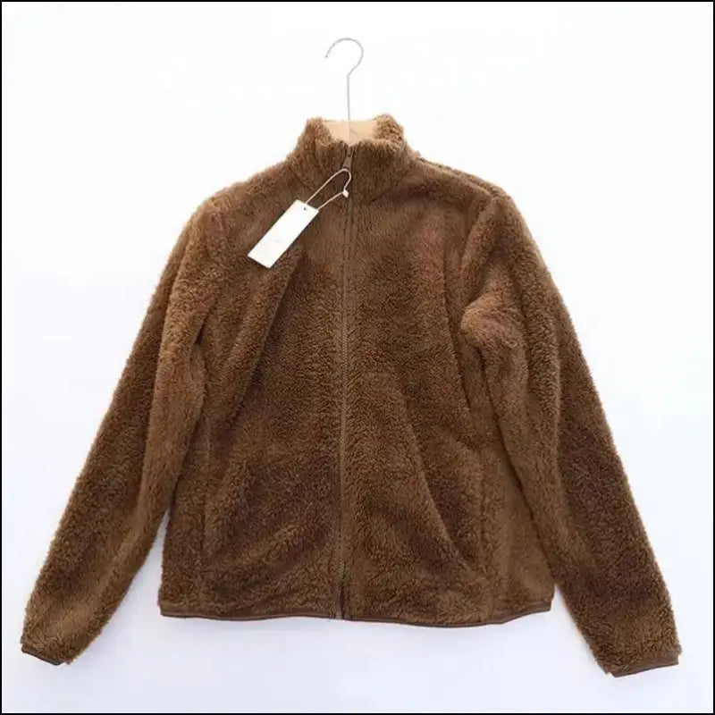 ’Women’s Winter Fleece Coat – Ultra-Warm Double-Sided Coral & Polar Jacket for Cozy Style!’ - Women’s winter