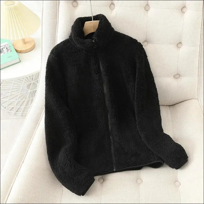 ’Women’s Winter Fleece Coat – Ultra-Warm Double-Sided Coral & Polar Jacket for Cozy Style!’ - Women’s winter