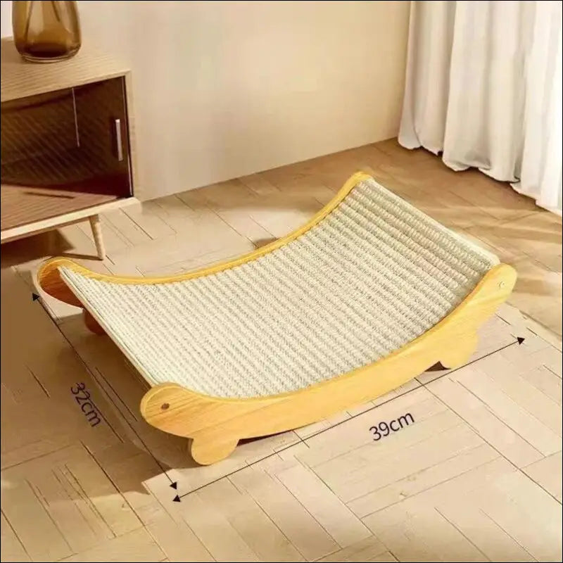 Wooden Cat Scratching Pad & Bed - Multifunctional Scratch Board Detachable Wear-Resistant Kitten Grinding Toy Sleeping
